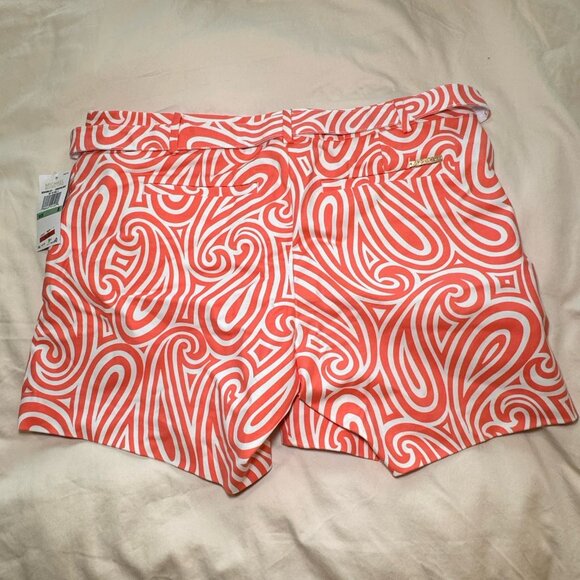 Michael Kors Womens Shorts Size 8 Salmon Pink and White Pattern Great For Summer - Picture 7 of 8